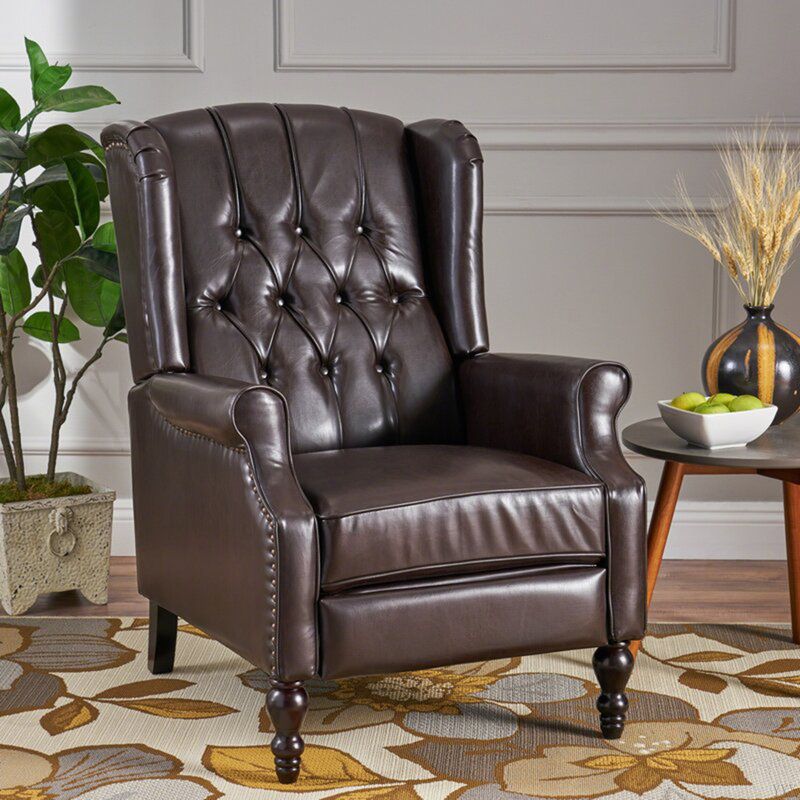 Fauteuil inclinable capitonné en tissu
