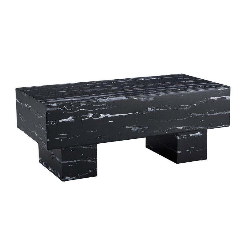 Modern Simple Black Marble Texture MDF Coffee Table - 43.3"X21.6"X17.2" Practical Model.Making It An Ideal Addition To Any Living Room Or Apartment.W1151134965
