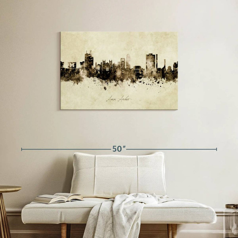 Rorry Ann Arbour Michigan Skyline II, 24" H x 36" W