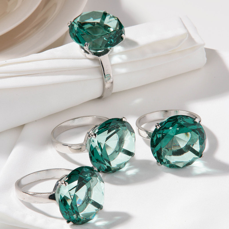 Metal Napkin Ring, Teal