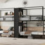 Lit superposé en métal quadruple Ashrita avec tablettes de rangement intégrées, garde-robe et conception à bruit réduit pour une efficacité maximale de l'espace-45176429