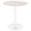 Table de salle à manger ronde de 27,6 po pour 4 personnes, style Mid-Century moderne, en bois manufacturé de couleur blanche avec base piédestal