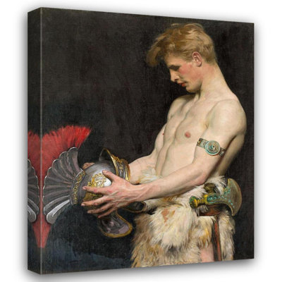 «Germanic Warrior with Helmet» par Osmar Schindler - Art mural sur toile tendue avec châssis