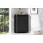 Armoire de rangement en coin noire avec plateau réglable-489294174