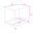 Wood Four Poster Platform Bed with Slats Support and Center Legs-1868767642-1868767644