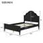Queen Size Wood Platform Bed with Headboard and Footboard, Walnut-2069924215-2069924208
