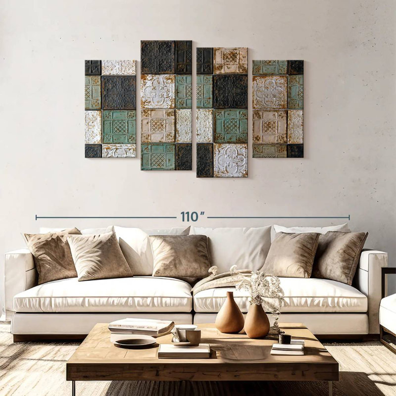 Lilie Old Ceiling Tiles, 48" H x 75" W