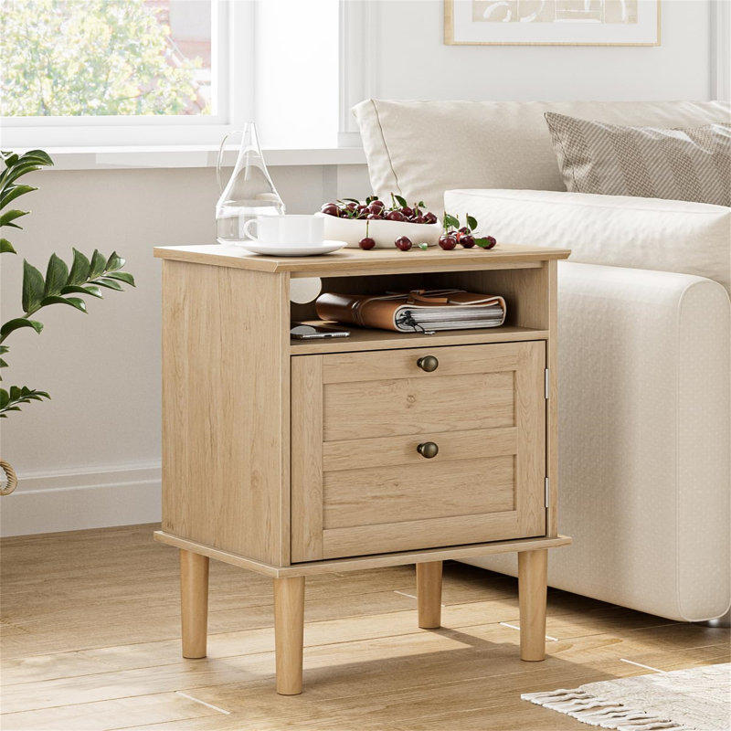 29cm W Manufactured Wood Bedside Table, Light Brown