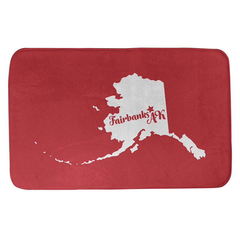 Tapis de salle de bain fairbanks alaska, l 21 po x L 34 po, Rouge, Home sweet Hartford