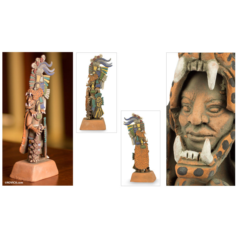 Figurine en céramique jaguar warrior Franzella