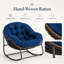 Fauteuil à bascule moderne et moderne en métal enveloppé d'un œuf en rotin-247155577