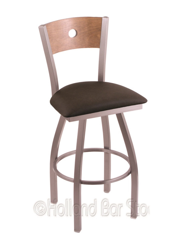 Tabouret de bar pivotant de 36" Lareau, Inoxydable, Rein Bay, Érable moyen