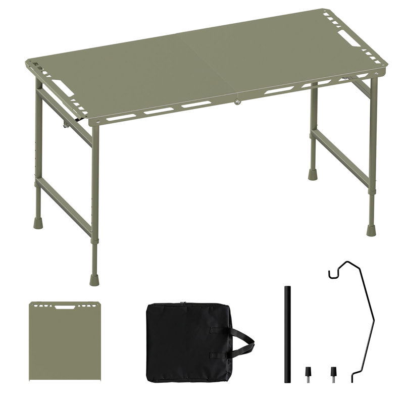 Table de camping pliante 3,4 pi, Vert