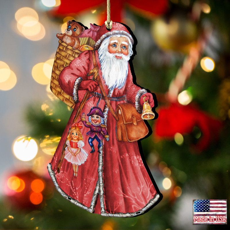 Ornement en bois de forme suspendue st nick