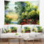 Paysage aquarelle avec tapisserie de fleurs-28484708