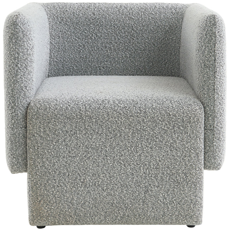 Alysun 31" W Boucle Fabric Armchair, Gray Boucle Fabric