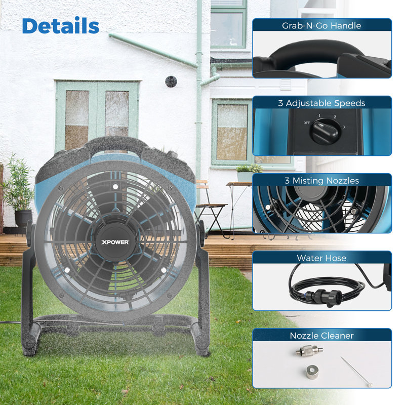 Latitude Run 41cm Oscillating Blower Fan Fan