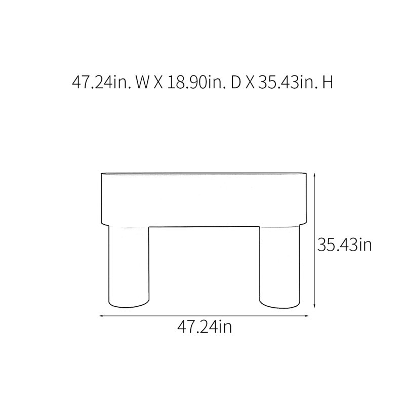 Console Modern Minimalist Art, H 35,43 po x l 47,24 po x P 18,9 po, Noir