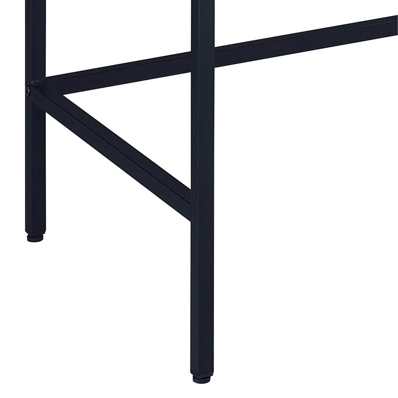 Bureau pour un travail de bureau efficace - 2 tiroirs, mobilier naturel et noir avec tiroirs