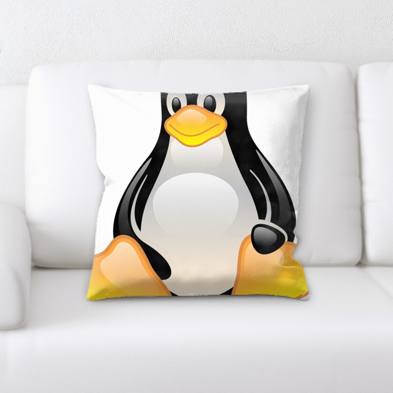 Coussin pingouin, blanc