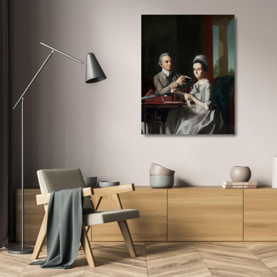 "Portrait of Mr. and Mrs. Thomas Mifflin" by  John Singleton Copley - Gallery Wrap Canvas Wall Art