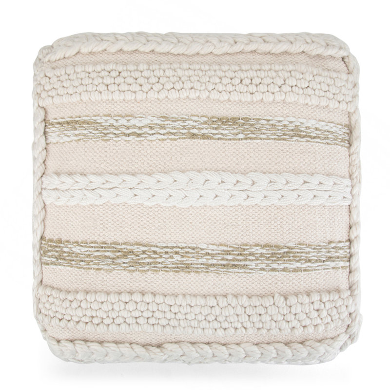Pouf carré en coton tissé à la main Sommer de 18 po de largeur Sommer