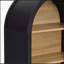 Bibliothèque à 4 niveaux arquée noire de 43 pouces de hauteur avec tablettes de rangement, alliant charme classique et élégance moderne pour une utilisation polyvalente à la maison