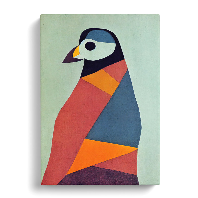 Farmingdale Puffin Abstract - Wrapped Canvas, 50cm H x 35cm W x 3cm D