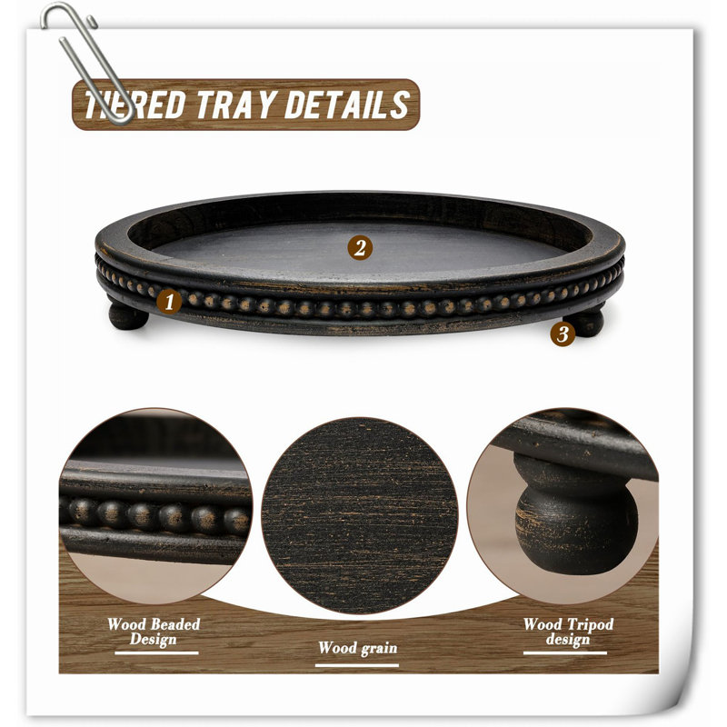 Wolfort Wood Tray, Black