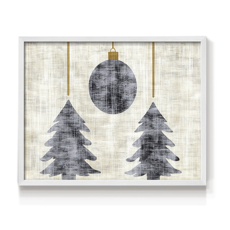 Chirstmas Art-CXIV -Framed Print - Restickable, H 22 po x l 28 po, Blanc