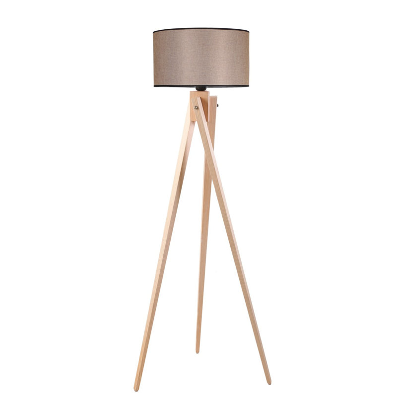 Lampe trépied 61 po Chesterle, Osier foncé, Naturel