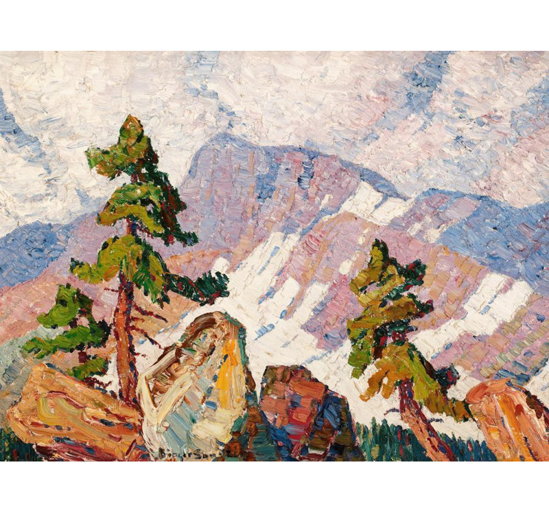 «Rocky Mountain Landscape» par Birger Sandzén, reproduction d'art sur toile tendue avec châssis, H 18 po x l 14 po
