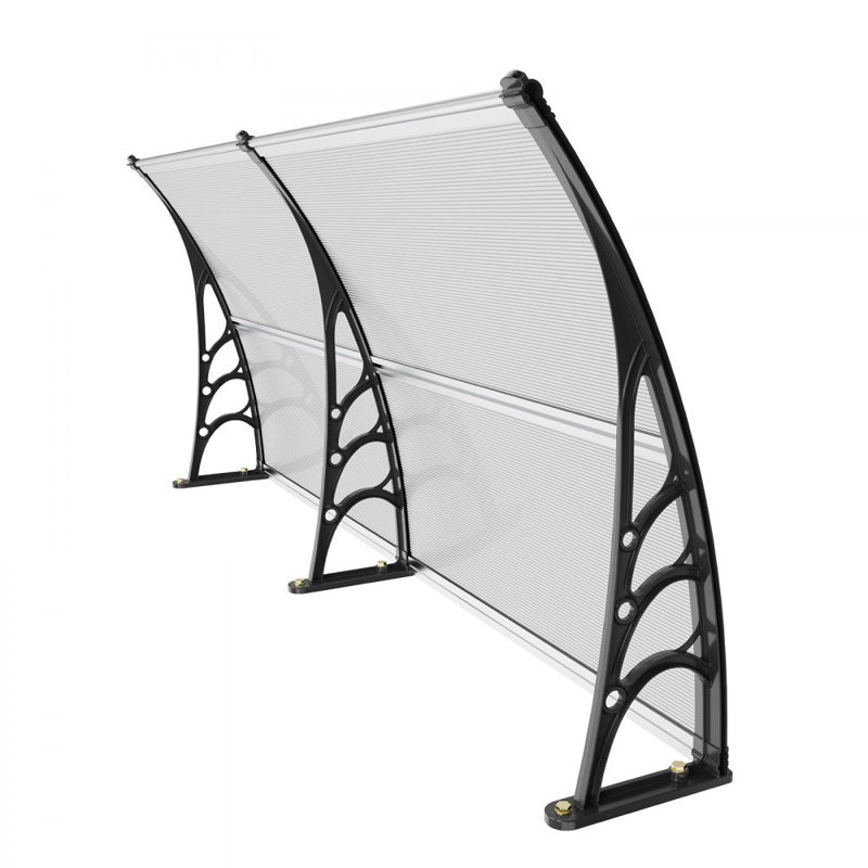 VEVOR Polycarbonate Cover Retractable Door Awning, 10.8" H x 78.2" W x 37.9" D, Clear