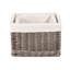 Square Lined Wicker 2 Piece Storage Basket Set