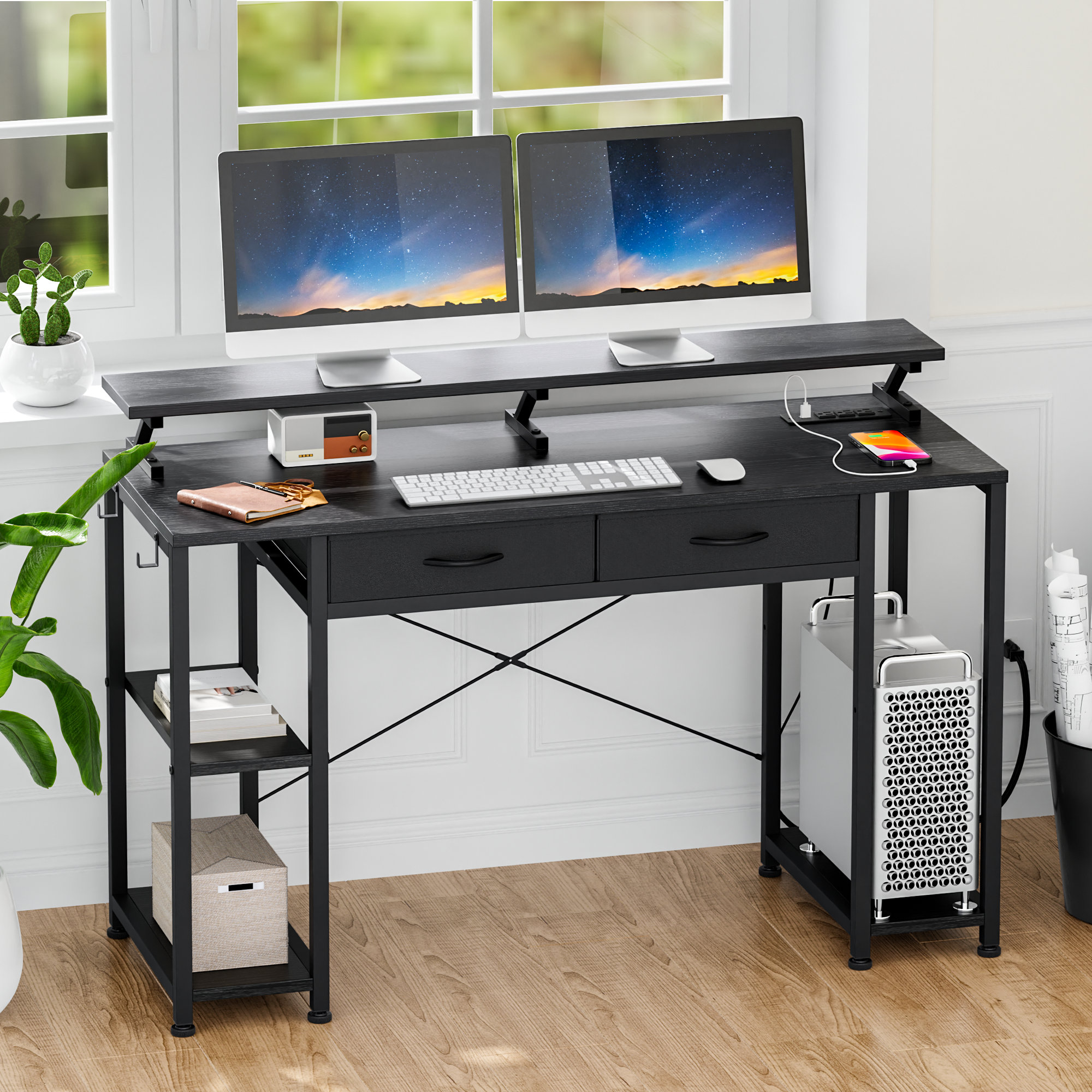 Inbox Zero Kamai 54 L Shaped Computer Desk for Home Office Gaming