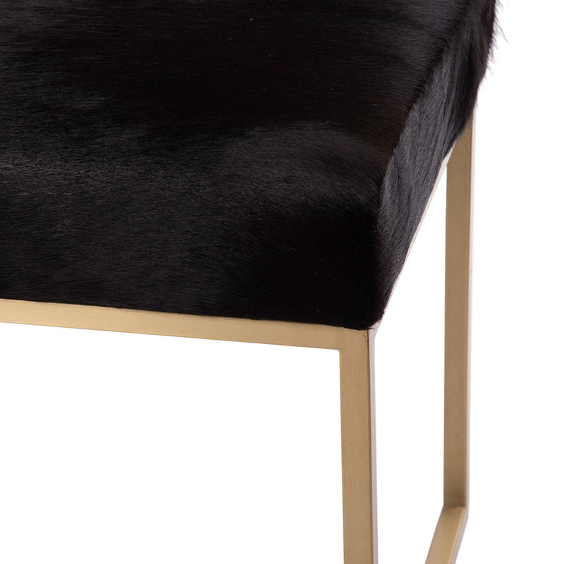 Banc rembourré en cuir de vache, Naturel