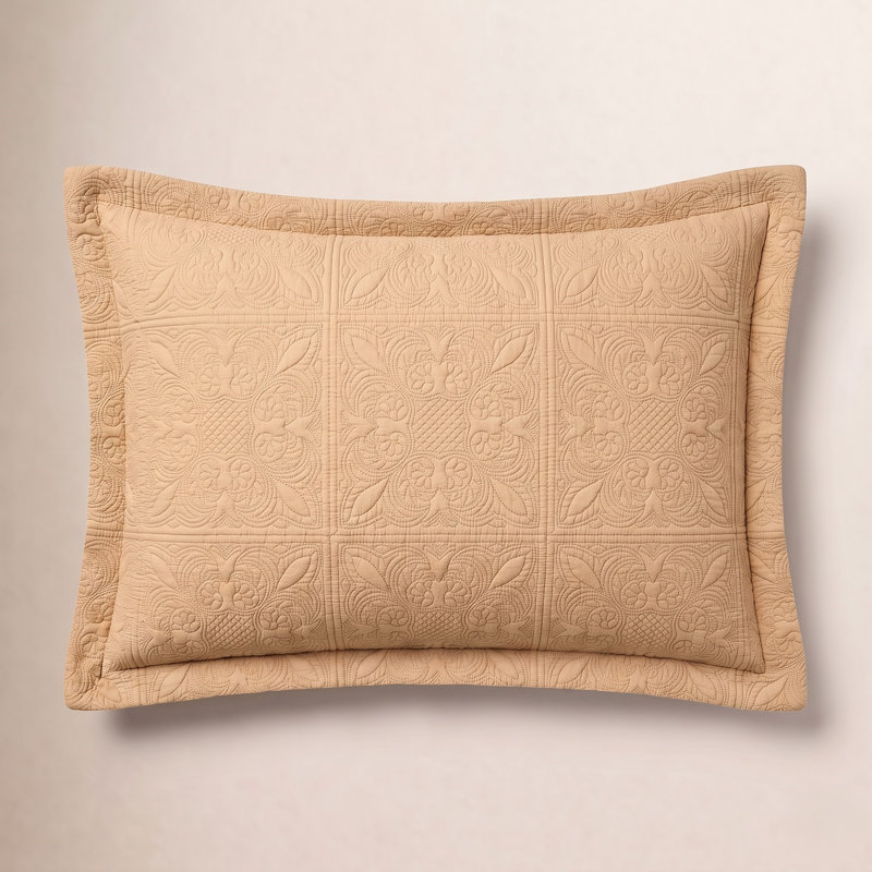 Home Matelasse Cotton Sham, Standard, Flint Gray