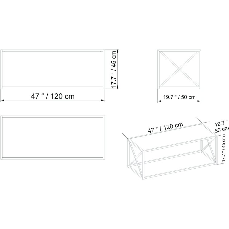 Mcintosh 47 Rectangle Coffee Table - White and Black