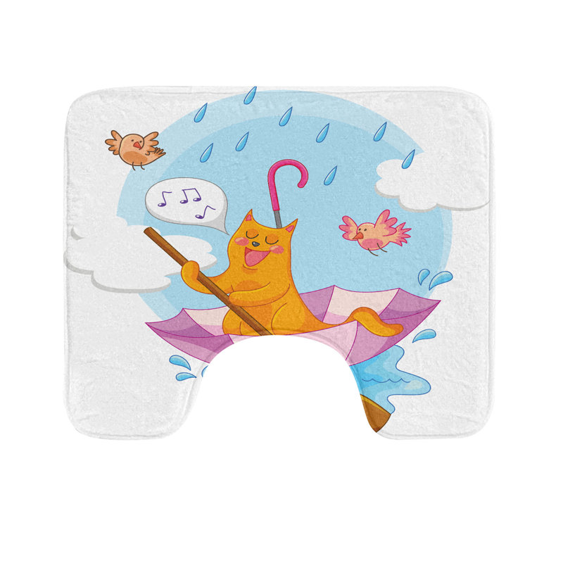 Tapis de salle de bain en U pour chat 20 po Multicolor
