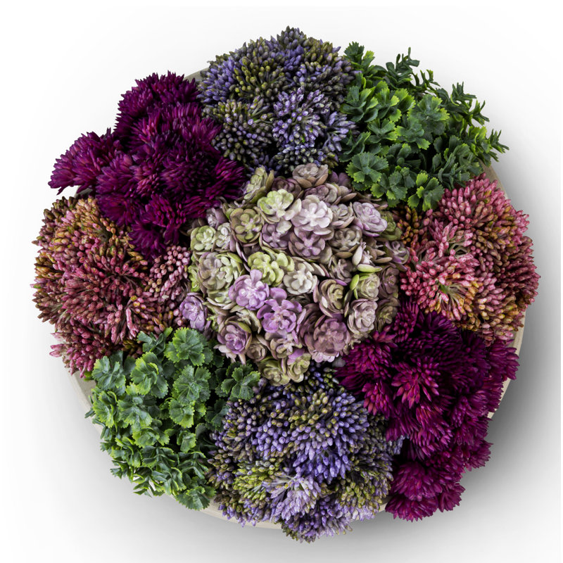 Georgina Sedum Artificial Succulent Floral Arrangement in Pot, Ash