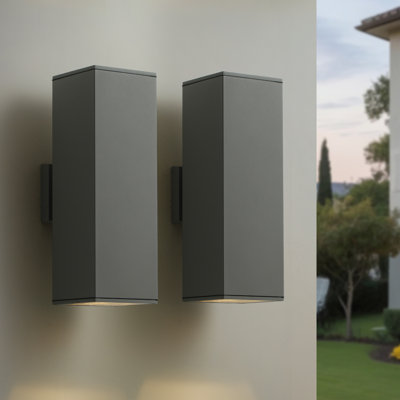 Alvisa Outdoor Wall Light in 2 Lights with Aluminum