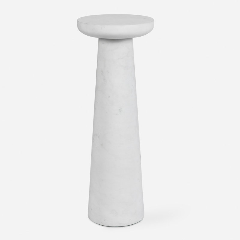 Wisner White Marble Drink Table
