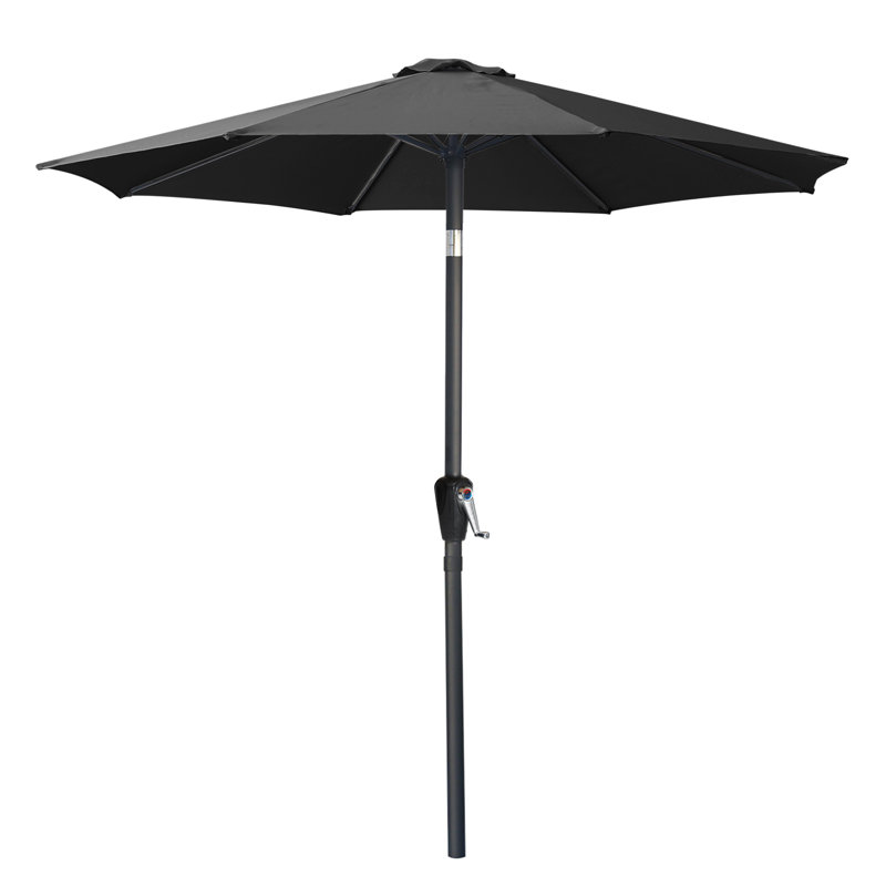 Parasol de marché Miqdad, Gris foncé, H 108 po x l 106,3 po x P 106 po