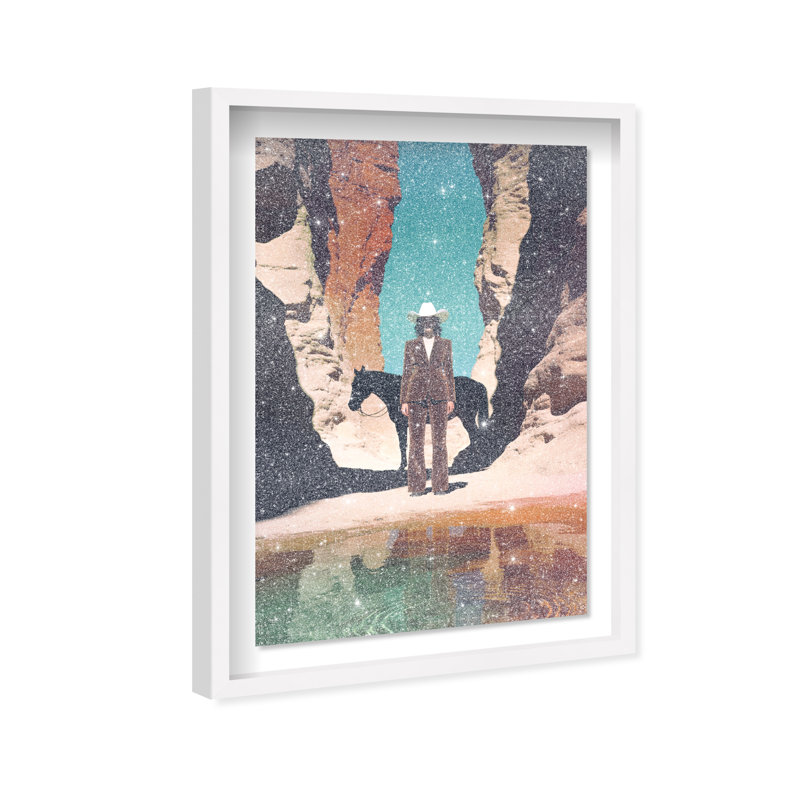 Cowgirl's Surreal Print by Oliver Gal, 31.5"H x 46.5"W, White Shadowbox