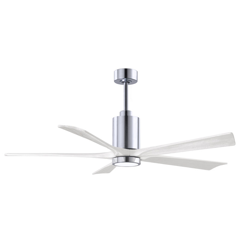 Patricia 60'' Ceiling Fan with LED Lights, Polished Chrome, Matte White