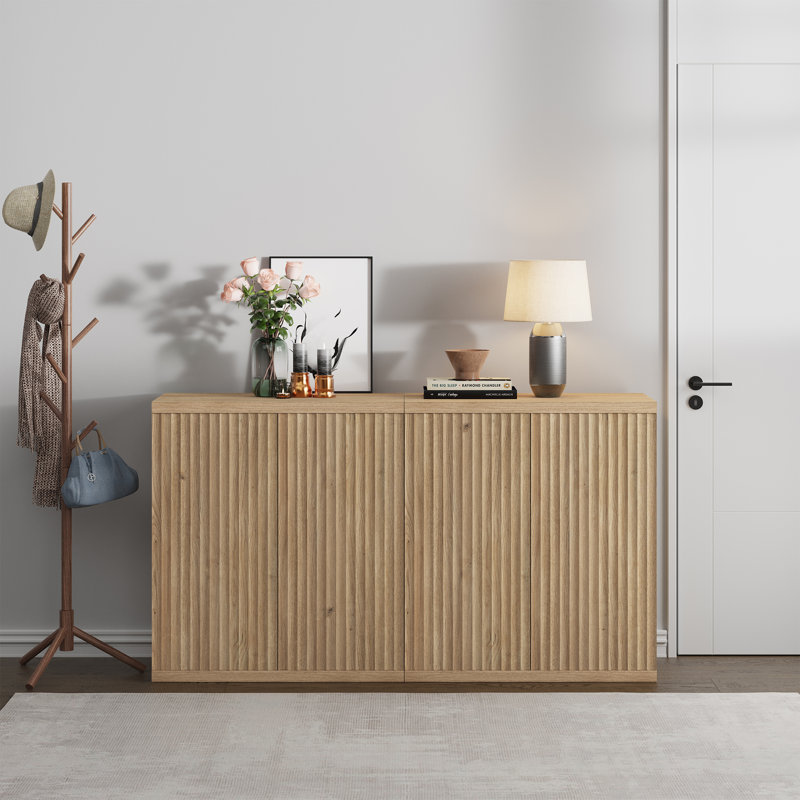 Armoire d'appoint avec tablettes réglables Cesiro, Chêne naturel, 2