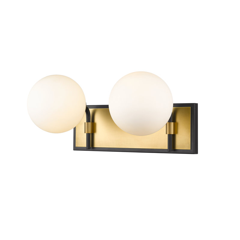 Bowenville 2 - Light Dimmable Vanity Light, Olde Brass, Opal