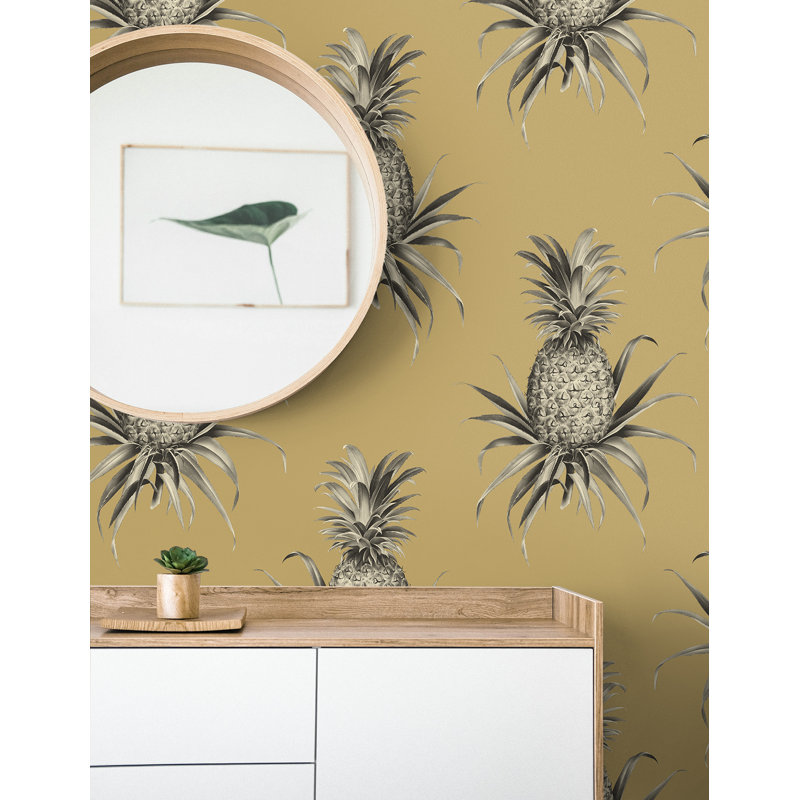 Ailish Floral Wallpaper, Metallic Golden Rye/Espresso