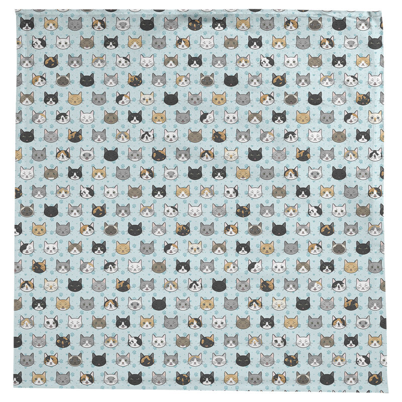 Nappe à motif chat kitty Avicia, Bleu sarcelle