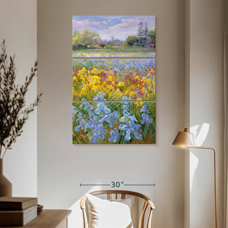 Alvord Irises Willow And Fir Tree, 65" H x 42" W